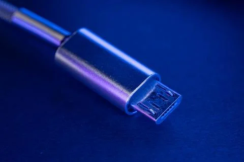 USB CABLE WITH MICRO B CONNECTOR Stock Photos