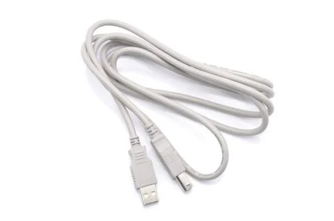 USB Cable Over White Background Foto stock
