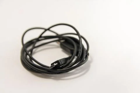 USB Cable Plug isolated on White Background Stock Photos