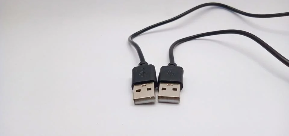 USB Cable Plug isolated on White Background Stock-Fotos