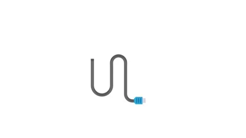 A USB cable with a plug on one end and a long, flexible cable extending fro.. Stock Footage 332199354