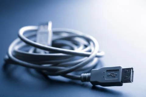 Usb cable toned blue Stock Photos
