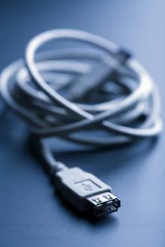 Usb cable toned blue Stock Photos