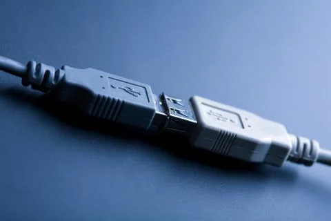 Usb cable toned blue Stock Photos