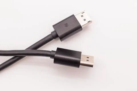 USB cable on white background Stock Photos