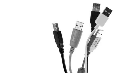 Usb cable on white Stock Photos