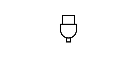 A USB cable with a white plug, coiled neatly on a white background. Stock Footage 334037476