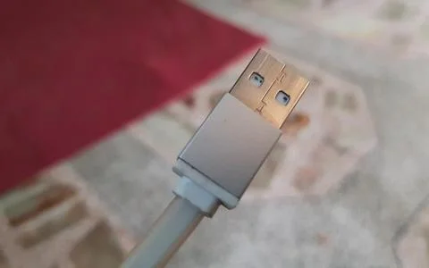 USB cable with wire, phone charging cable Stock Photos