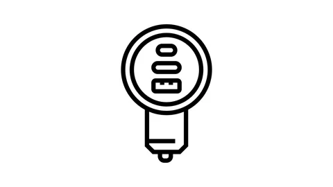 Usb car charger accessory line icon animation Stock Footage 326126364
