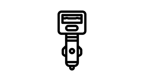 Usb car charger accessory line icon animation Stock Footage 326751066
