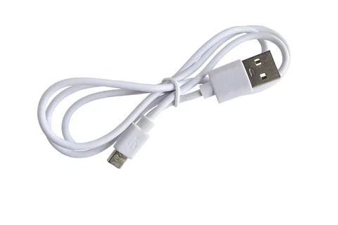 USB charge cable isolated on white with clipping path. Stock Photos
