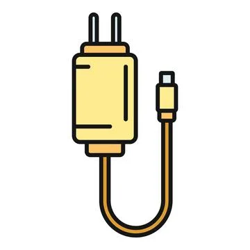 Usb charger with cable and adapter Stock Illustration