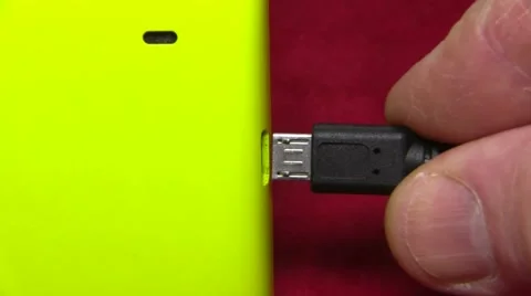The usb charger connects to the iPhone Stock Footage 60651937