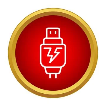 Usb charger plug icon providing power connectivity Иллюстрация