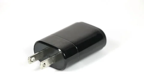 Usb charger rotating on white background Stock Footage 40387730