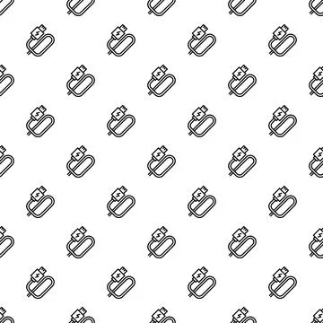 Usb charging cable icons seamless pattern background Stock Illustration