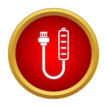 Usb charging cable providing power to digital devices Illustrazione stock