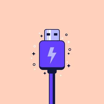 Usb charging plug vector art Stock Illustration