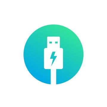 Usb charging plug vector icon Illustrazione stock