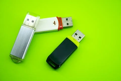 USB computer flash cards memory on color  background Stock Photos