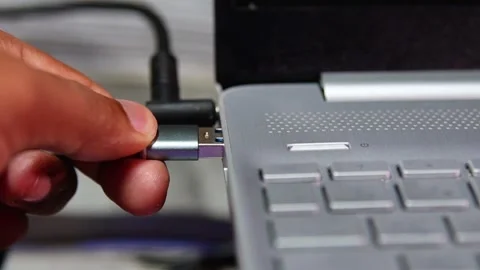 Usb Connect in laptop Stock Footage 320316291
