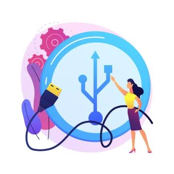 USB connection abstract concept vector illustration. Illustration