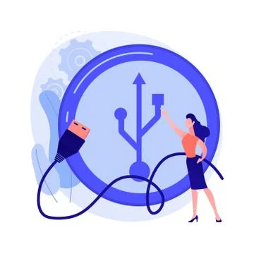 USB connection abstract concept vector illustration. Illustration