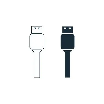 USB Connection Cable Device Icon Design Template Elements Stock Illustration