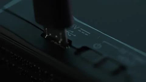 USB Connection on Digital Audio Equipment. Stock Footage 265246475