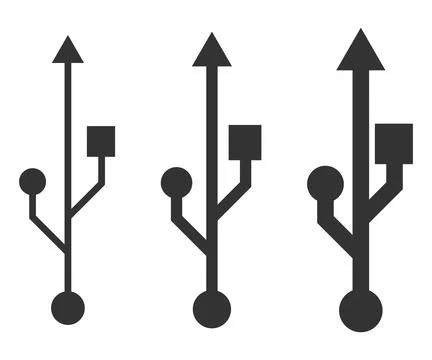 Usb connection icon. Connector cable symbol. Sign computer socket vector. 스톡 일러스트