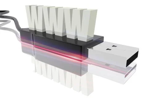 Usb connection to internet Stock Illustration