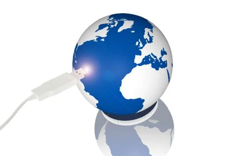 Usb connection to the world Stock Illustration