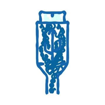 Usb connector with cable inside icon outline Stock Illustration