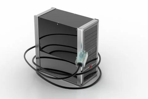 Usb connector to computer networking server system Illustrazione stock