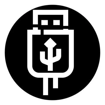 Usb connector flat icon data transfer technology 스톡 일러스트