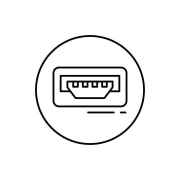 USB, connector icon. Simple line, outline vector elements of connectors and Illustrazione stock
