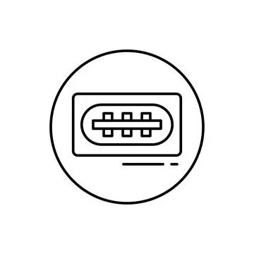 USB, connector icon. Simple line, outline vector elements of connectors and Stock Illustration
