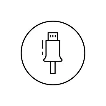 USB, connector icon. Simple line, outline vector elements of connectors and Illustrazione stock