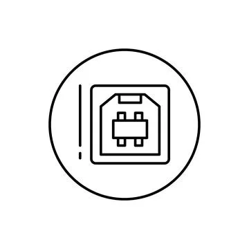USB, connector icon. Simple line, outline vector elements of connectors and Illustrazione stock