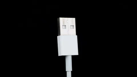 USB connector rotating on black background macro Stock Footage 154184335