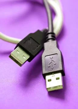 USB Connectors on Violet Background Stock Photos