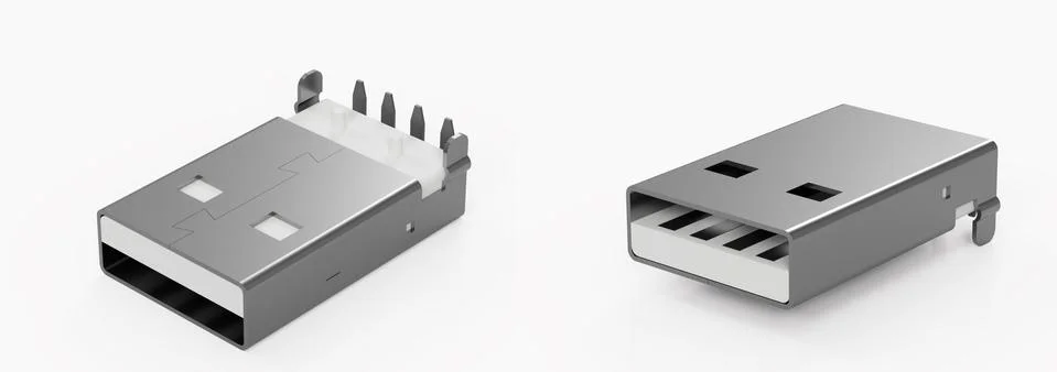 USB connectors on the white background Stock Illustration