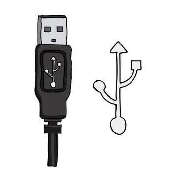 Usb connexion over white background vector illustration Stock Illustration