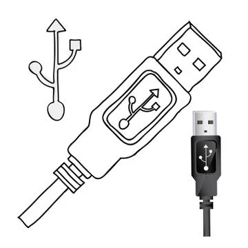 Usb connexion over white background vector illustration Stock Illustration