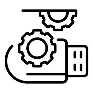 Usb cyber icon outline vector. Fraud theft Illustration
