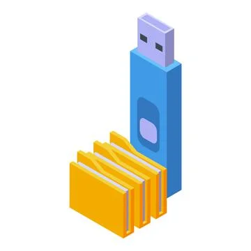 Usb data learning icon isometric vector. System training Stock-Illustration