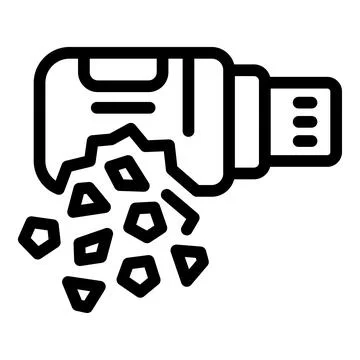 Usb data loss icon outline vector. Information accident イラスト素材