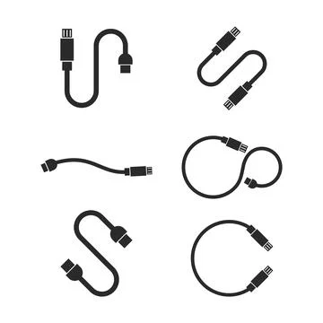USB data transfer,cable icon Stock Illustration