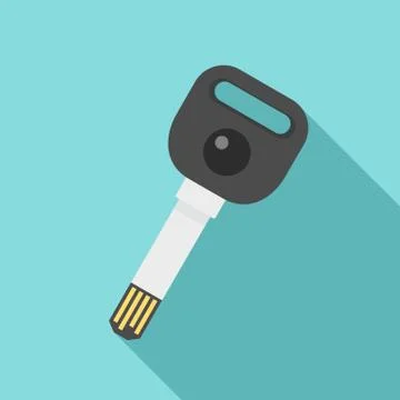 Usb digital lock key icon, flat style Stockillustratie
