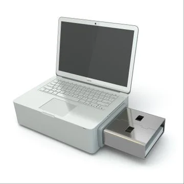 Usb disk system recovery. concept image. Illustrazione stock